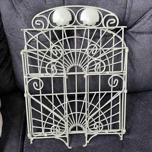 Shabby Chic Rustic Vintage Display Metal Display Rack Shelf Foldable Shell Beach - Picture 7 of 8